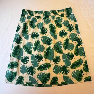 J.Crew Monstera Palm Leaf Print Pencil Skirt - Size Large - MB0265